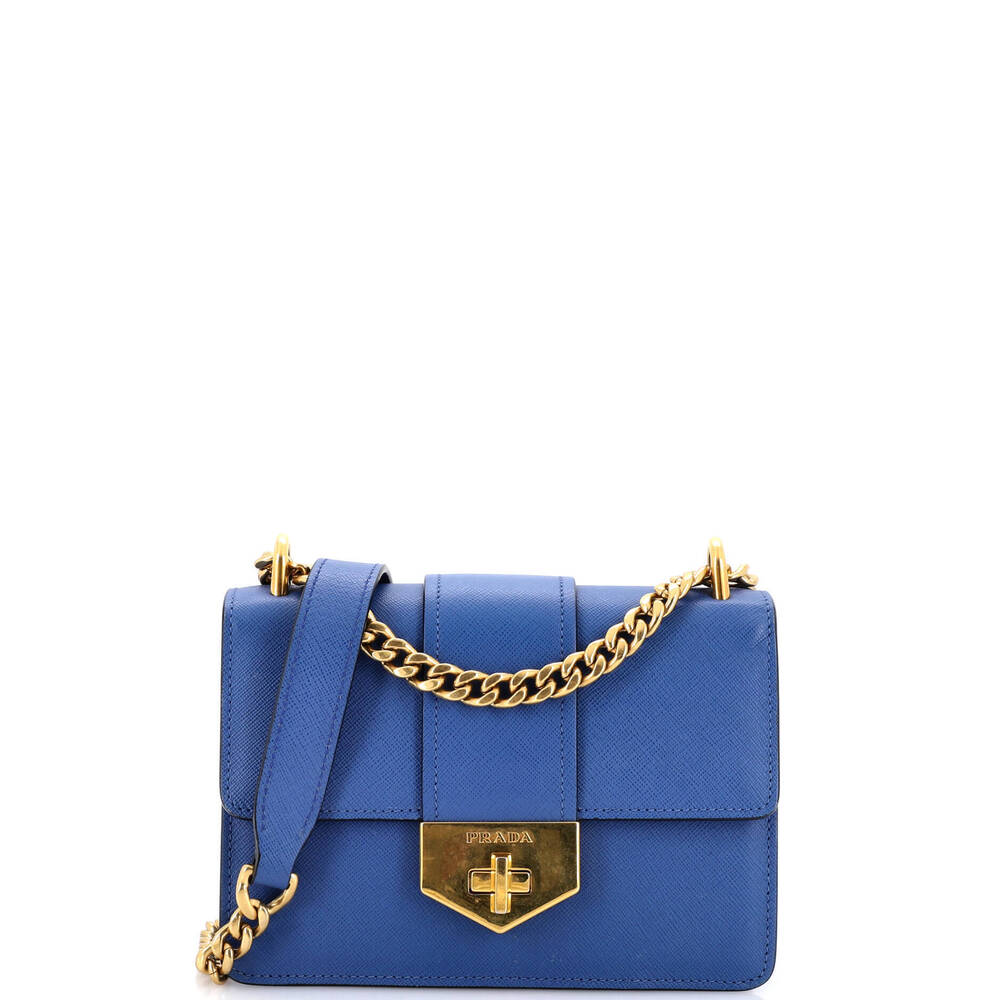 Prada Small Vintage Pattina Flap Shoulder Bag Saffiano Leather